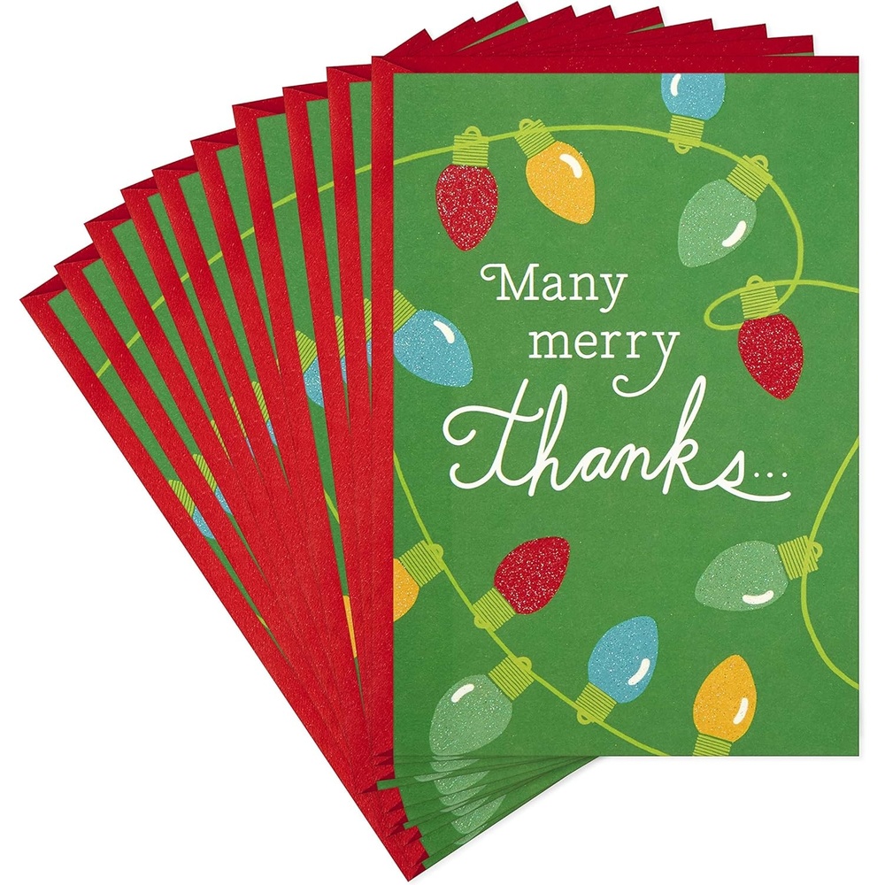 image:imageHallmark Pack of Christmas Thank You Cards Merry Thanks 10 Cards with EnvelopesMerry Thanks