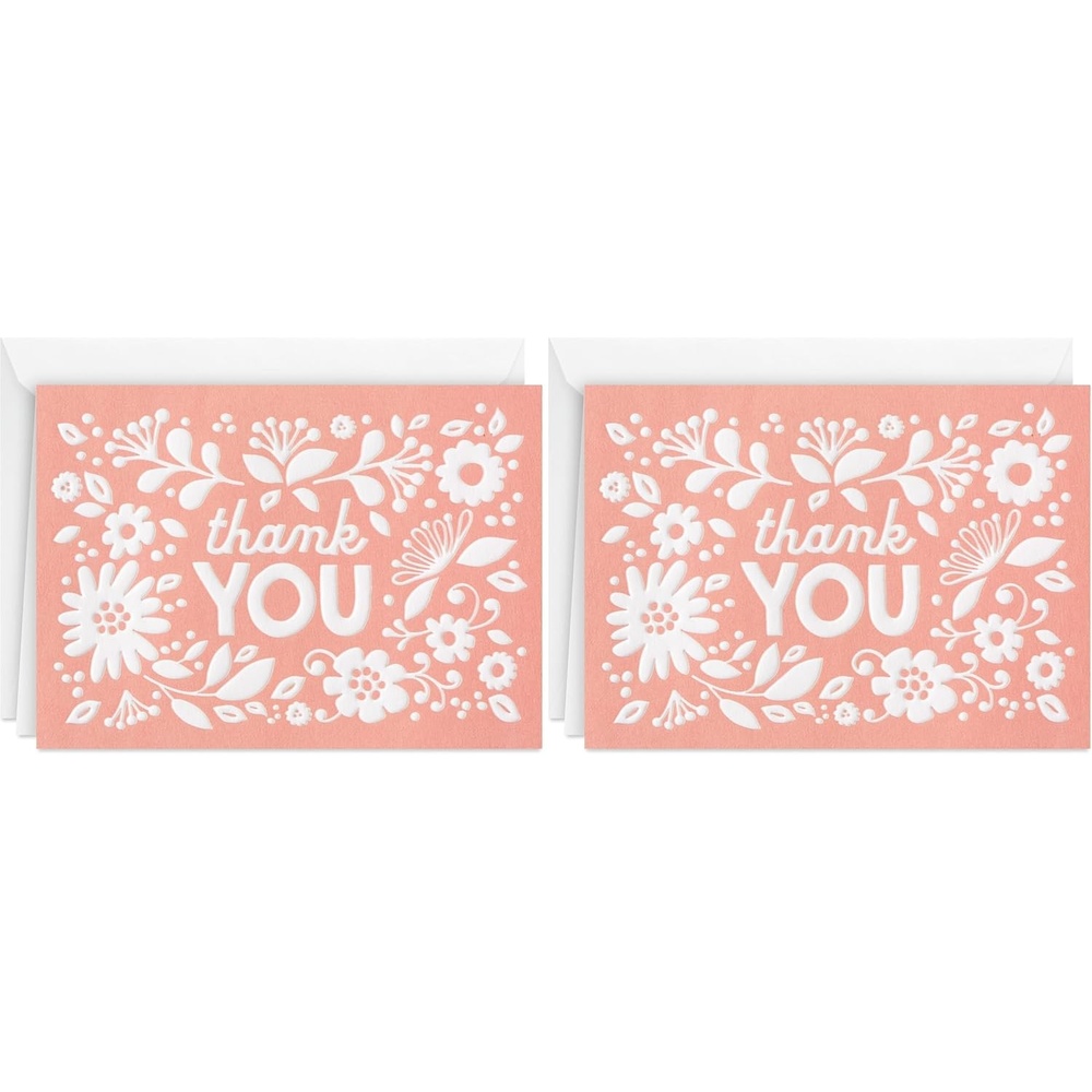 image:imageHallmark Pack of Thank You Cards Pink Rustic Flowers 20 Thank You Notes with Envelopes for Baby Showers Weddings All Occasion20 Count Pack of 2