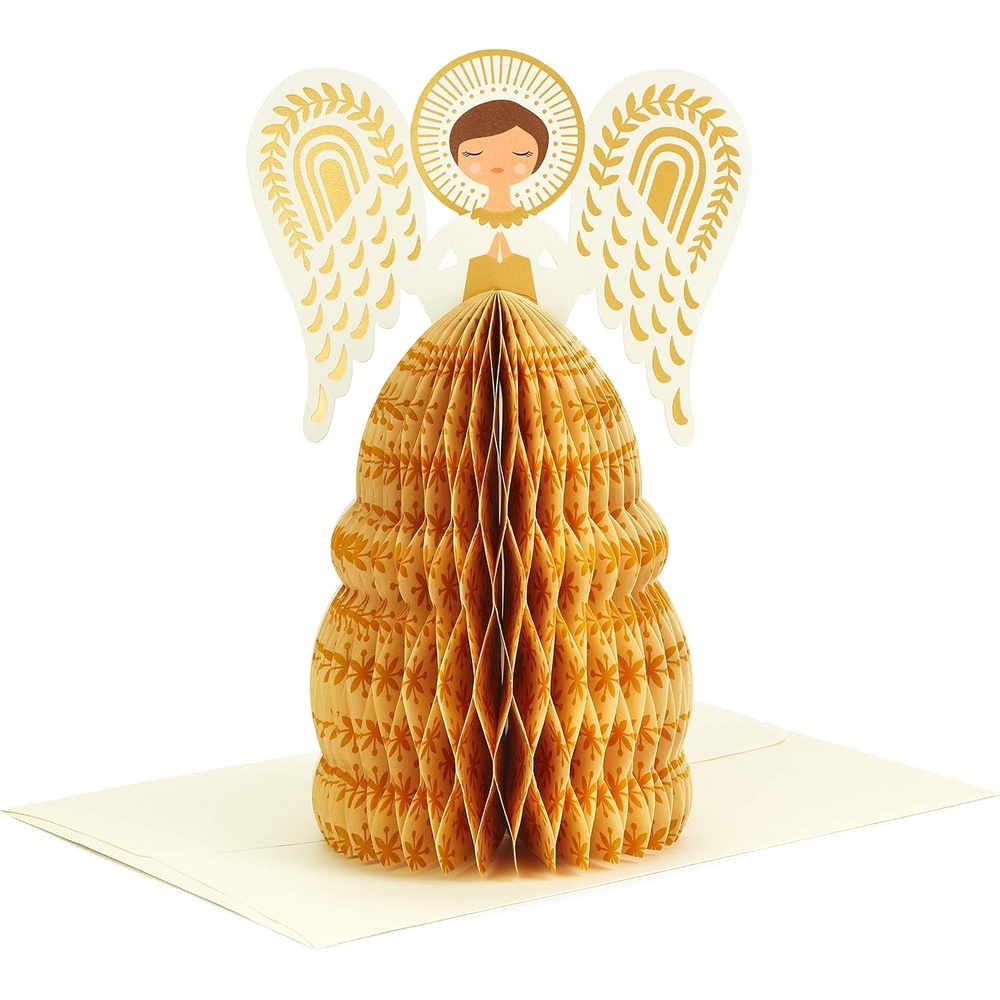 image:imageHallmark Paper Wonder Displayable Pop Up Honeycomb Christmas Card AngelPop Up  Angel