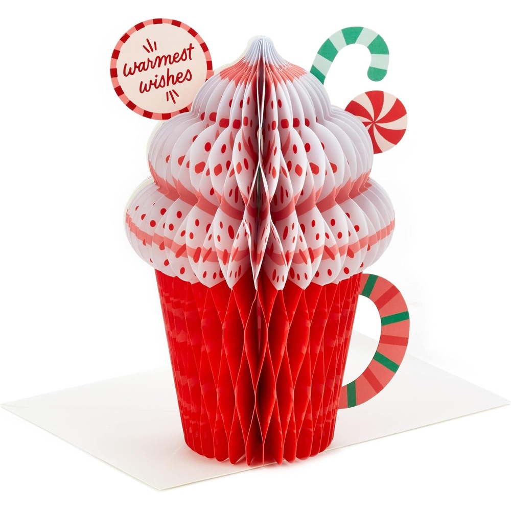 image:imageHallmark Paper Wonder Displayable Pop Up Honeycomb Christmas Card Hot CocoaHot Cocoa Honeycomb