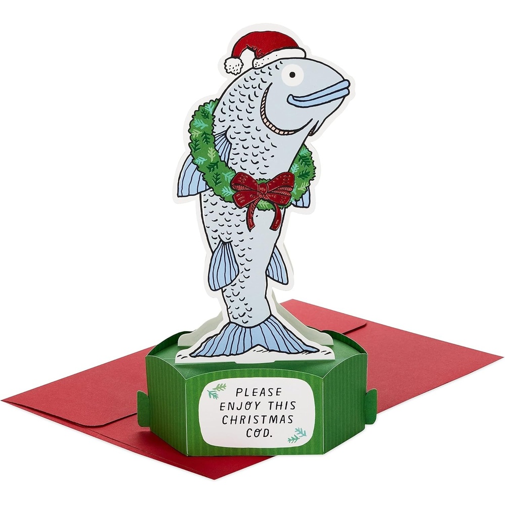 image:imageHallmark Paper Wonder Shoebox Funny Pop Up Christmas Card Christmas Cod FishChristmas Cod  Funny Pop Up Card