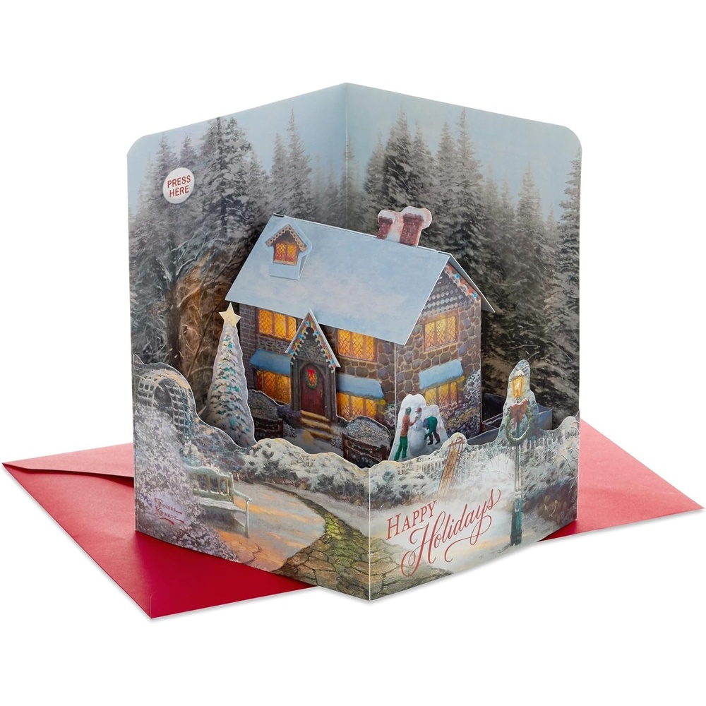 image:imageHallmark Paper Wonder Thomas Kinkade Musical Pop Up Christmas Card Deck the Halls