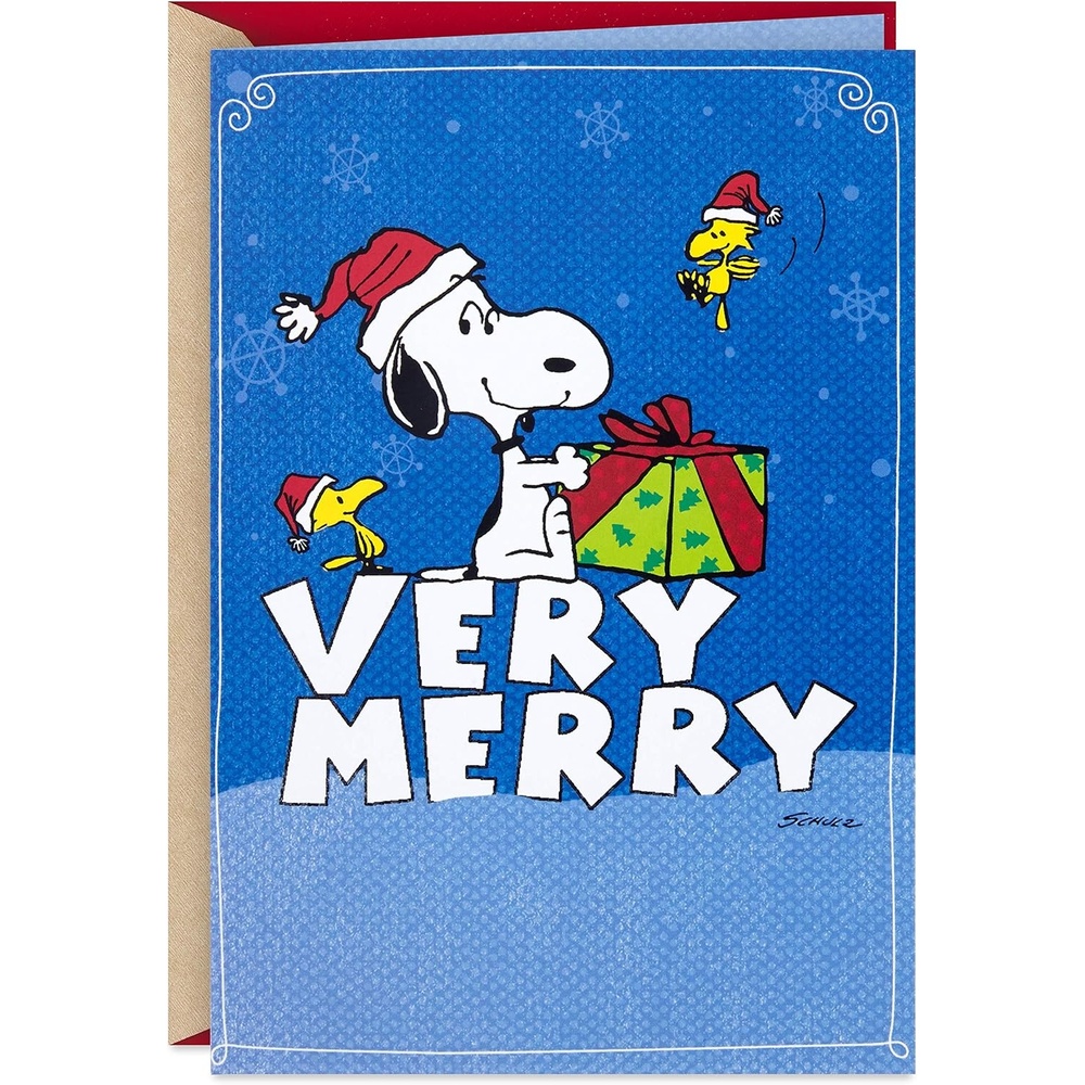 image:imageHallmark Peanuts Christmas Card Snoopy Ice SkatingVery Merry Snoopy