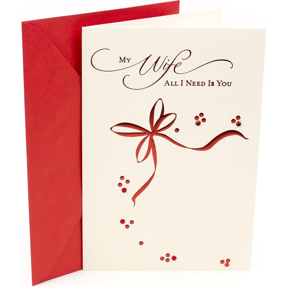 image:imageHallmark Romantic Christmas Card for Wife Red Metallic