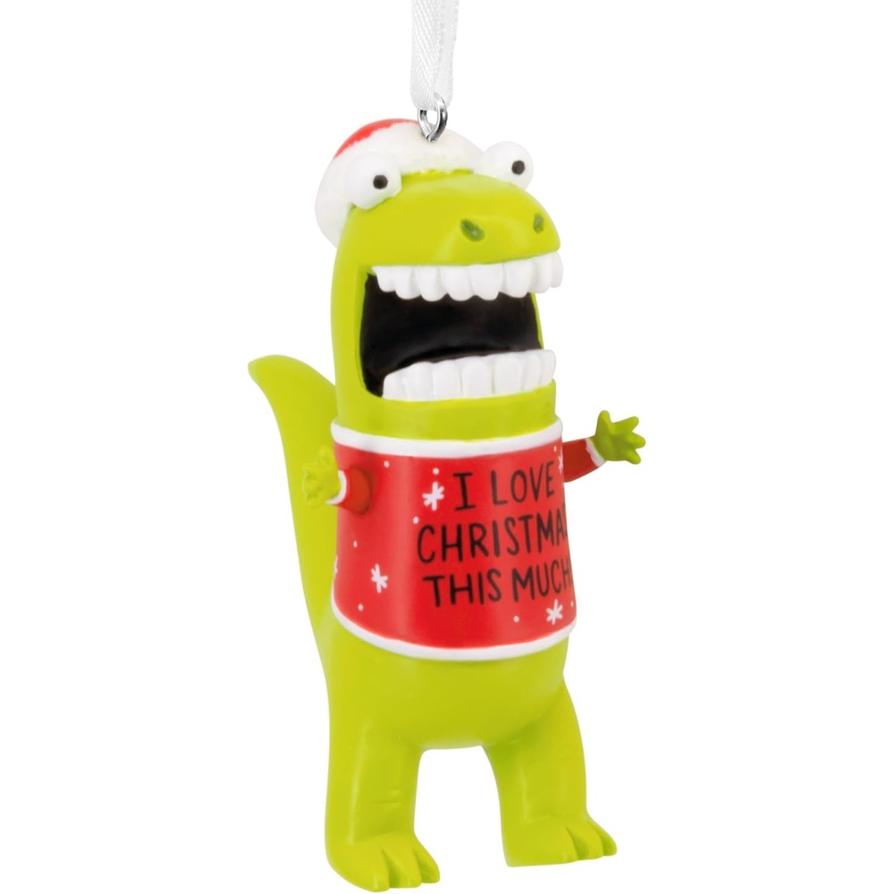 image:imageHallmark Shoebox Christmas Ornament Love Christmas This Much Dinosaur Ornament Funny Gifts