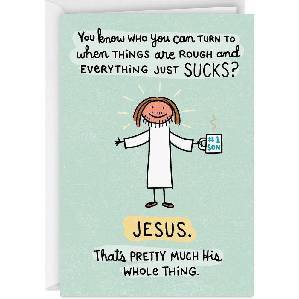 image:imageHallmark Shoebox Funny Support Card Im Not As Good As Jesus for Sympathy Tough Times Illness Job Loss