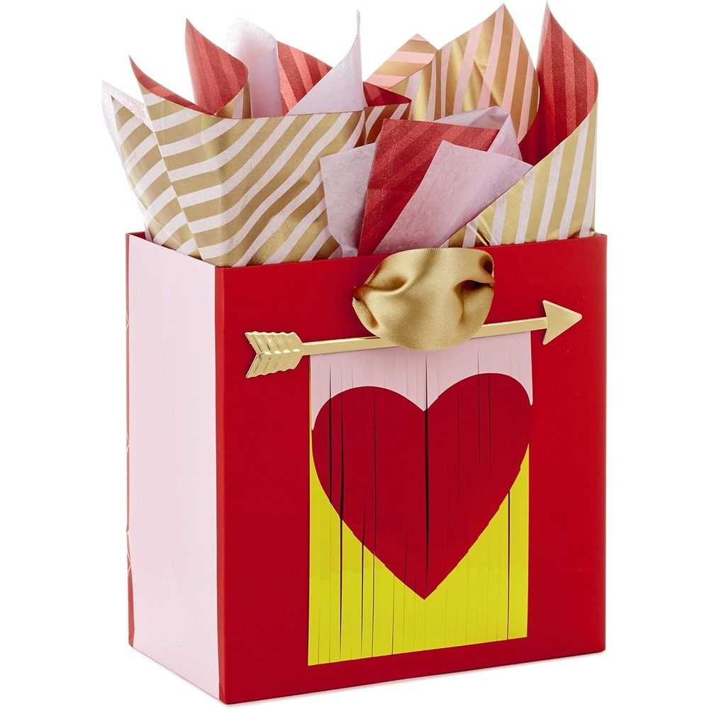 image:imageHallmark Signature 7 Medium Valentines Day Gift Bag with Tissue Paper Heart BannerHeart with Arrow