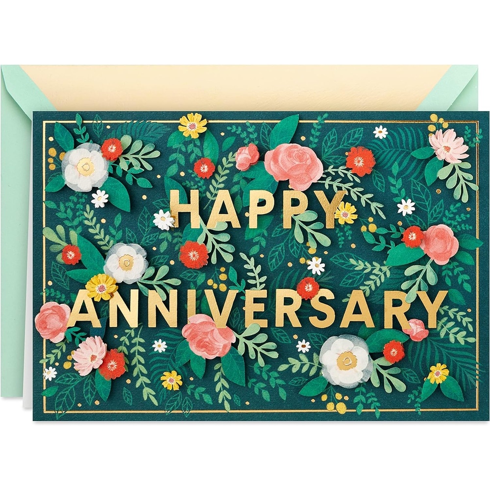 image:imageHallmark Signature Anniversary Greeting Card Toasting GlassesFlowers