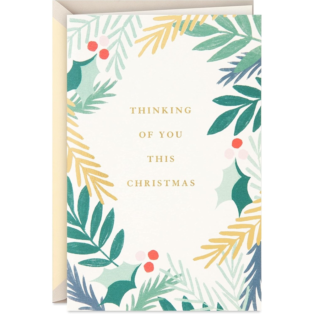 image:imageHallmark Signature Christmas Card Floral Merry ChristmasThinking of You Greenery