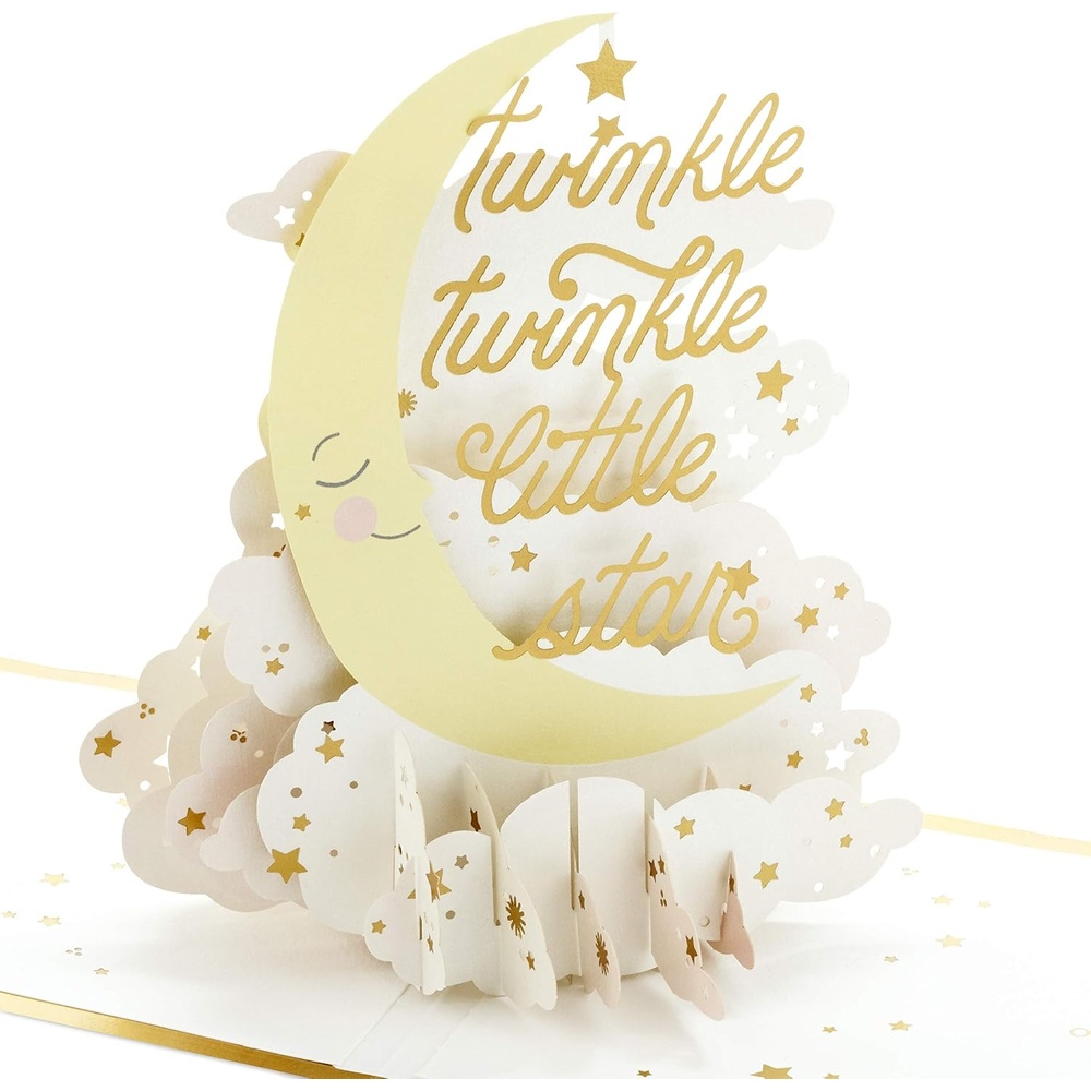 image:imageHallmark Signature Paper Wonder Pop Up Baby Shower Card for New Parents Twinkle Twinkle Welcome New Baby Congratulations Gender Reveal