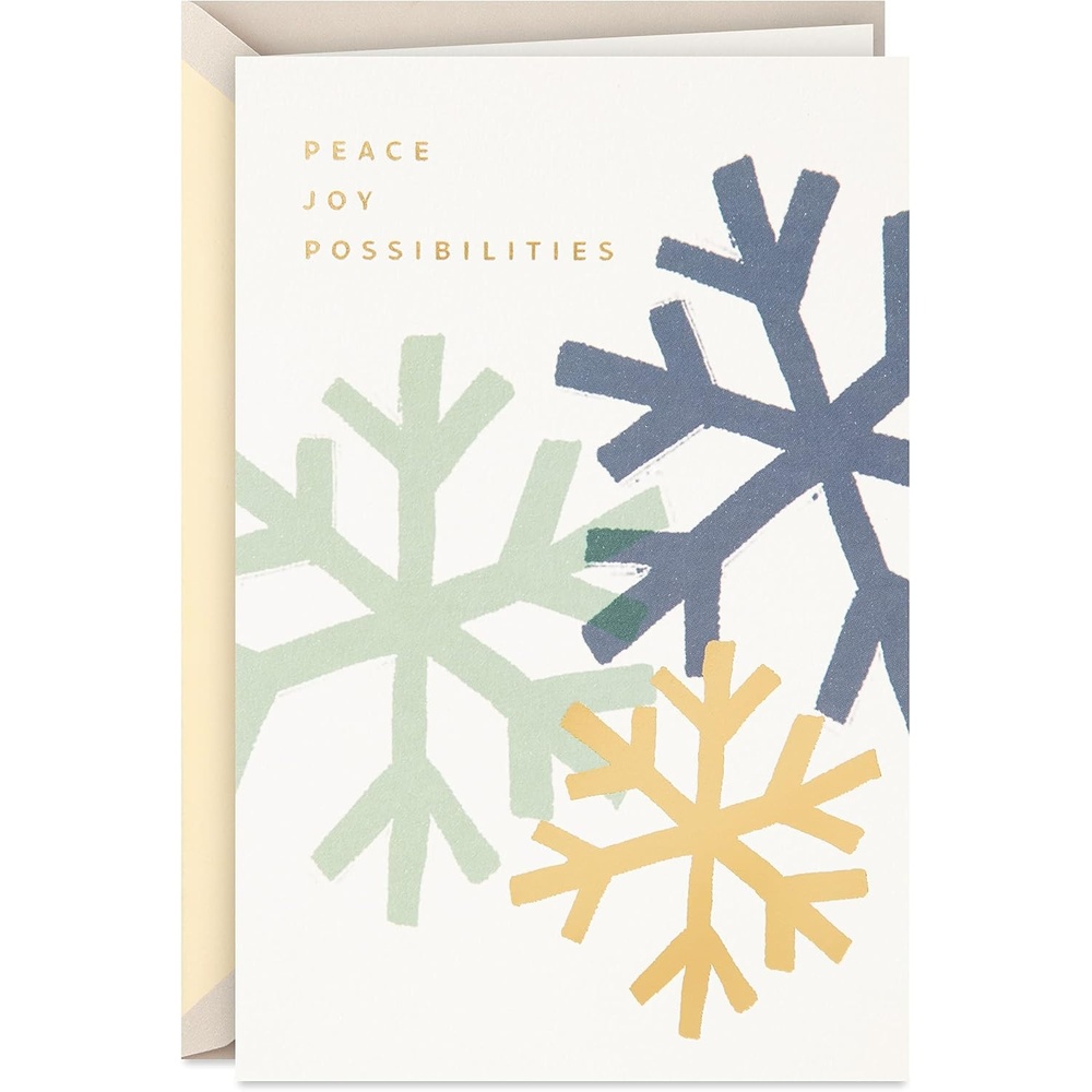 image:imageHallmark Signature Peanuts Christmas Card Fun and Frosty ChristmasPeace Joy Possibilities Snowflakes