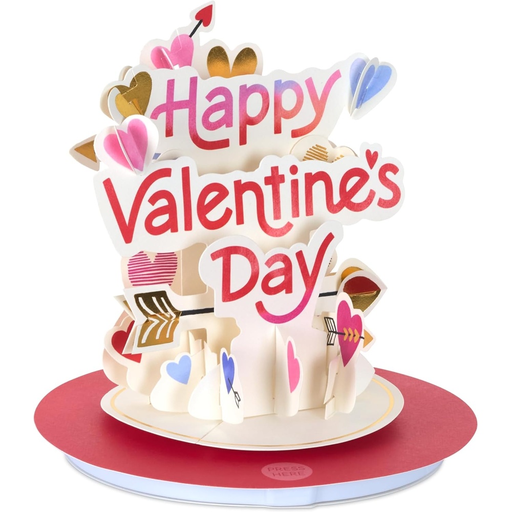 image:imageHallmark Spinning Valentines Day Pop Up Card with Music Hearts and Arrows Paper Wonder 3D Card for Husband Wife Boyfriend Girlfriend TeensHappy Valentines Day