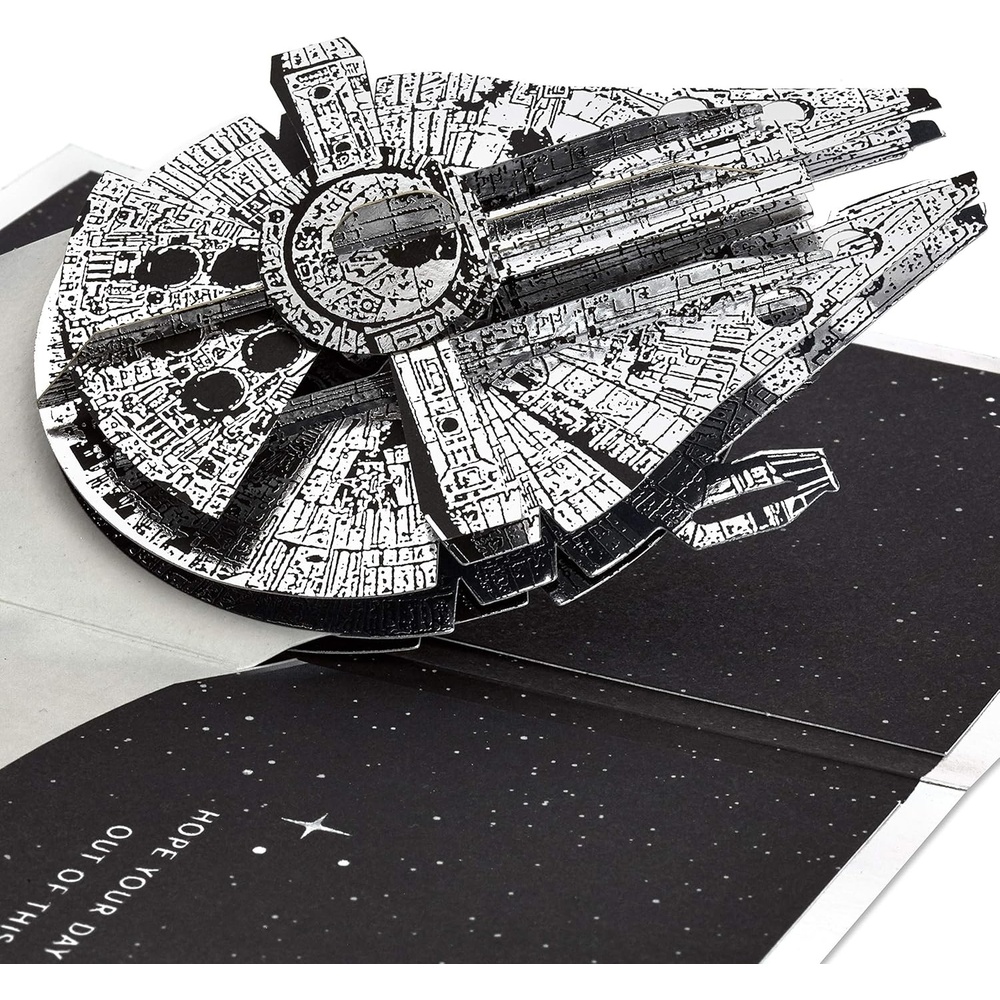 image:imageHallmark Star Wars Fathers Day Pop Up Card 3D Millennium Falcon May the 4th for Dad Husband Son Star Wars Fan Birthday Card for HimPop Up  Star Wars
