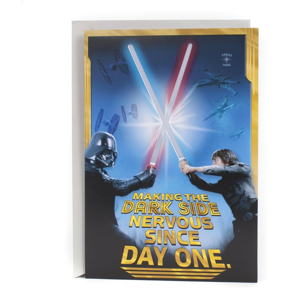 image:imageHallmark Star Wars Fathers Day Pop Up Card 3D Millennium Falcon May the 4th for Dad Husband Son Star Wars Fan Birthday Card for HimStar Wars  Happy Birthday Young Jedi