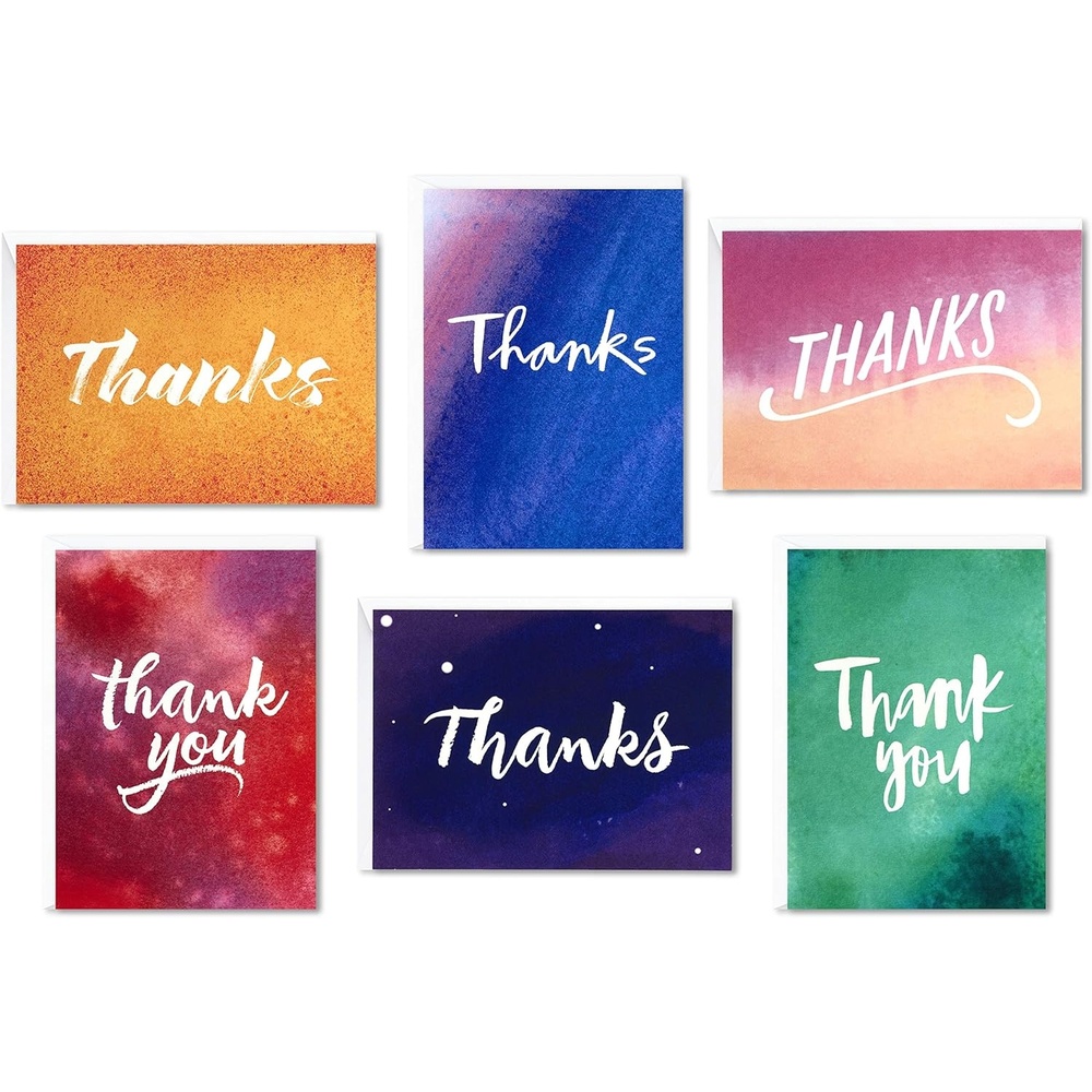 image:imageHallmark Thank You Cards Assortment Watercolor Thanks 48 Cards with Envelopes for Baby Showers Wedding Bridal Showers All OccasionWater Color