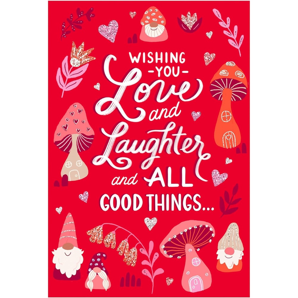 image:imageHallmark Valentines Day Cards for Kids Hearts amp Rainbows 24 Blank Cards with Envelopes for Birthdays Back to School Any OccasionMushroom and Gnome