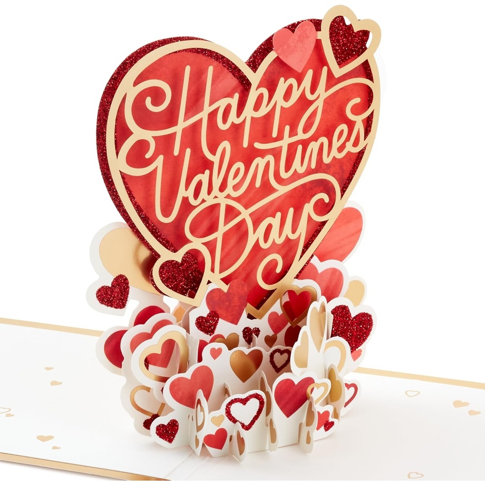 image:imageHallmark Valentines Day Pop Up Card Happy Heart Day Signature Paper Wonder 3D Card for Friend Spouse SiblingHappy Heart Day