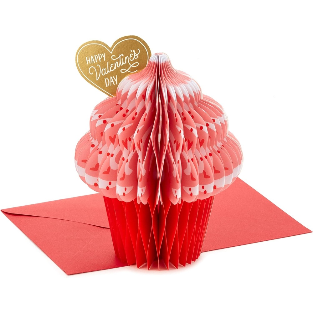 image:imageHallmark Valentines Day Pop Up Card Love You A Bunch Signature Paper Wonder 3D Card for Kids Spouse Friend GrandparentHoneycomb Cupcake