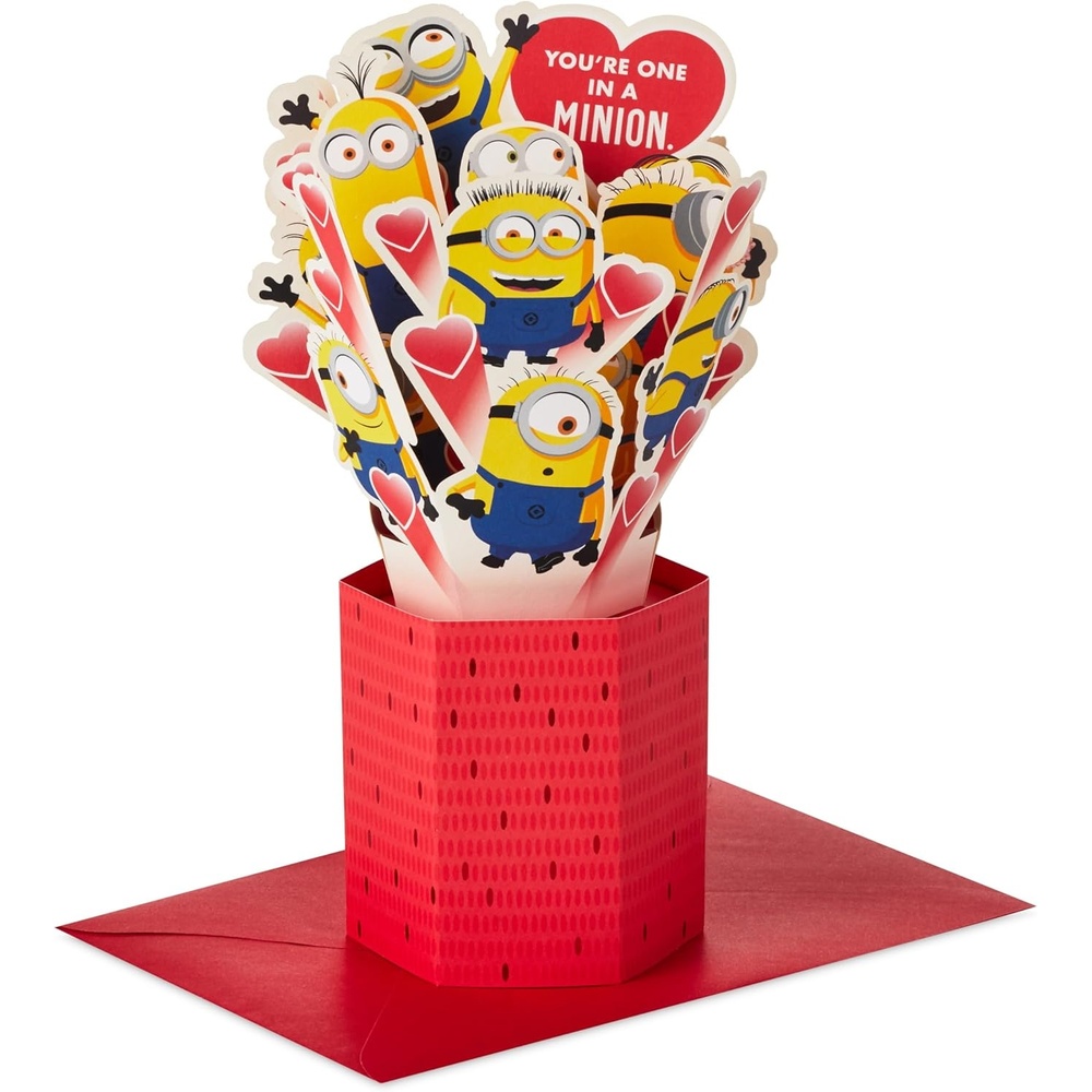 image:imageHallmark Valentines Day Pop Up Card Love You A Bunch Signature Paper Wonder 3D Card for Kids Spouse Friend GrandparentOne in a Minion