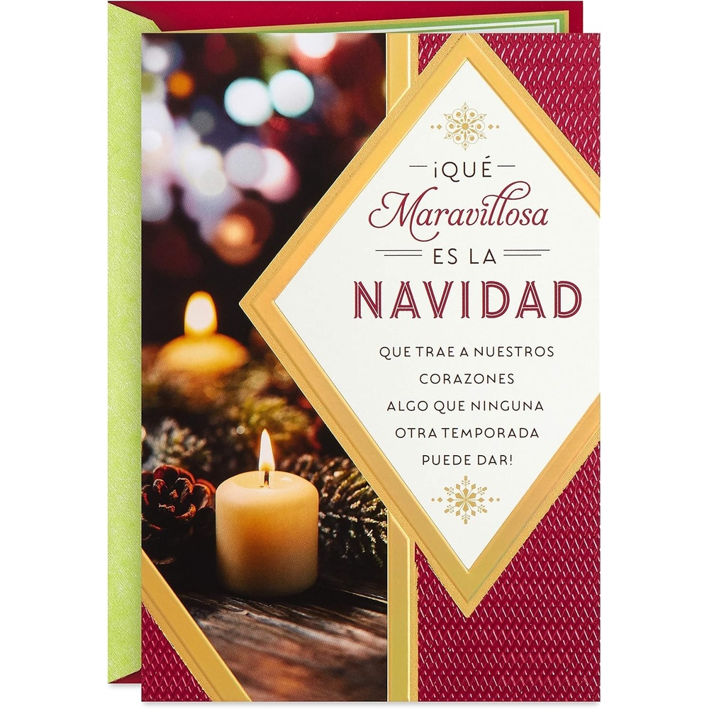 image:imageHallmark Vida Displayable Spanish Christmas Card Tarjeta de Navidad Espaola VisualizableFeliz NavidadPinecones
