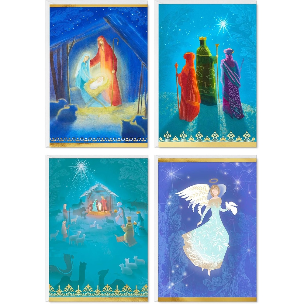 image:imageImage Arts Boxed Religious Christmas Cards Assortment Painted Nativity 4 Designs 24 Cards and Envelopes
