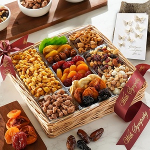 Broadway Basketeers Deluxe Dried Fruit Nut Gift Basket with Hallmark Butterflies Sympathy Card