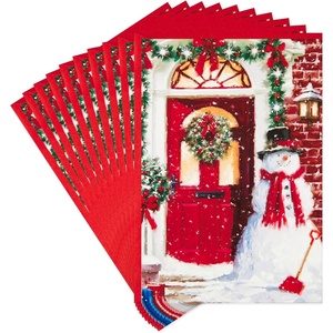 DaySpring Religious Christmas Cards, God Bless You (6 Cards with Envelopes)(Vintage Snowman)