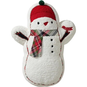 Hallmark – Decorative Throw Pillow for Couch or Bed, Holiday Home Décor, 12″ x 13″, (Ornament, Red)(Snowman)