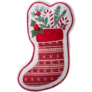 Hallmark – Decorative Throw Pillow for Couch or Bed, Holiday Home Décor, 12″ x 13″, (Ornament, Red)(Stocking)