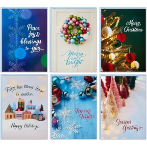 Hallmark Boxed Christmas Card Assortment (36 Mini Cards and Envelopes) Bottle Brush Trees, Ornaments, Snowflakes(Bright Photography Blank Holiday Note Assortment)