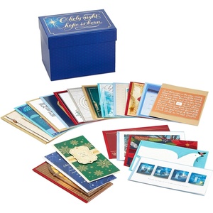 Hallmark Boxed Christmas Card Assortment (36 Mini Cards and Envelopes) Bottle Brush Trees, Ornaments, Snowflakes(O Holy Night Box  Assorted Religious Holiday Cards)