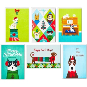 Hallmark Boxed Christmas Cards Assortment, Holiday Cats and Dogs (6 Designs, 24 Cards with Envelopes)(Pet Holiday Card Assortment)