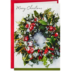 Hallmark Boxed Christmas Cards, Snowy Wreath (40 Cards and Envelopes)(Snowy Wreath)