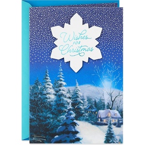 Hallmark Boxed Christmas Cards, Snowy Wreath (40 Cards and Envelopes)(Thomas Kinkade)