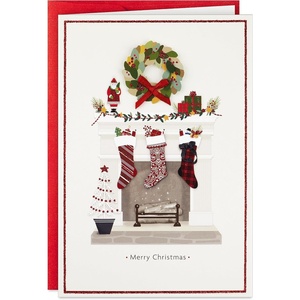 Hallmark Boxed Handmade Christmas Cards (12 Cards with Envelopes) Fireplace, Happy Home(12 Cards – Fireplace  Happy Home)