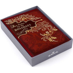 Hallmark Bulk Boxed Christmas Card Assortment, Elegant Jewel-Tone Floral Assortment (72 Cards and Envelopes)(Gold Holly and Ivy Holiday Cards)