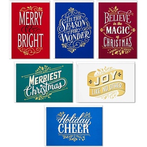 Hallmark Bulk Boxed Christmas Card Assortment, Elegant Jewel-Tone Floral Assortment (72 Cards and Envelopes)(Lettering Holiday Card Assortment)