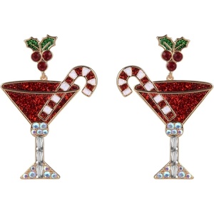 Hallmark Candy Cane Martini Earrings