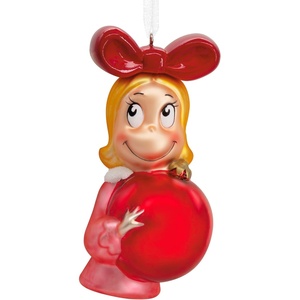 Hallmark Christmas Ornament, Dr. Seuss’s How the Grinch Stole Christmas! Cindy-Lou Who with Ornament Ornament, Blown Glass, Gifts for Dr. Seuss Fans