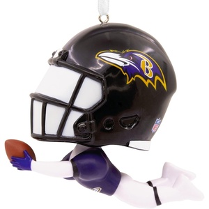 Hallmark Christmas Ornament, NFL Cleveland Browns Santa Fan Ornament, Gifts for Sports Fans(Baltimore Ravens Bouncing Buddy)