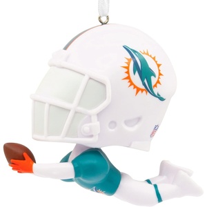Hallmark Christmas Ornament, NFL Cleveland Browns Santa Fan Ornament, Gifts for Sports Fans(Miami Dolphins Bouncing Buddy)