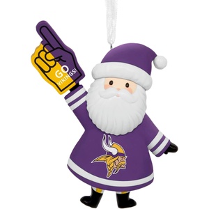 Hallmark Christmas Ornament, NFL Minnesota Vikings Santa Fan Ornament, Gifts for Sports Fans(Minnesota Vikings Santa)