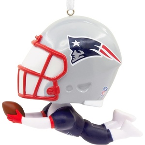 Hallmark Christmas Ornament, NFL New York Jets Santa Fan Ornament, Gifts for Sports Fans(New England Patriots Bouncing Buddy)