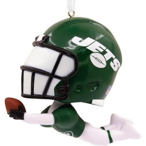 Hallmark Christmas Ornament, NFL Pittsburgh Steelers Santa Fan Ornament, Gifts for Sports Fans(New York Jets Bouncing Buddy)