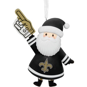 Hallmark Christmas Ornament, NFL San Francisco 49ers Santa Fan Ornament, Gifts for Sports Fans(New Orleans Saints Santa)