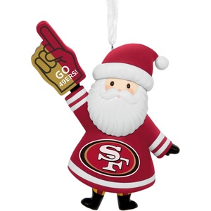 Hallmark Christmas Ornament, NFL San Francisco 49ers Santa Fan Ornament, Gifts for Sports Fans(San Francisco 49ers Santa)