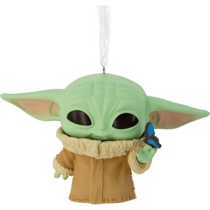 Hallmark Christmas Ornament, Star Wars: The Mandalorian Grogu with Butterfly Funko POP! Ornament, Gifts for Star Wars Fans(4 x 2.5 x 2)