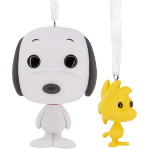 Hallmark Christmas Ornaments, Peanuts Snoopy and Woodstock Funko POP! Ornaments, Set of 2, Pop Culture Gifts