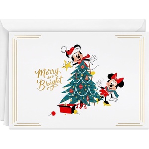 Hallmark Disney Mickey Mouse Christmas Cards (16 Cards and Envelopes) Merry and Bright(Christmas Cards)