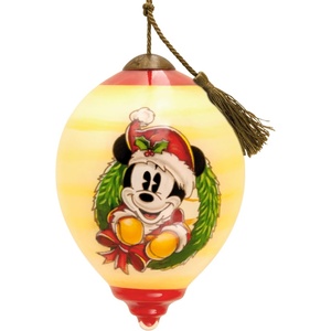 Hallmark Disney Mickey Mouse Mystery Christmas Ornaments, Shatterproof, Set of 2(Hand Painted Glass)